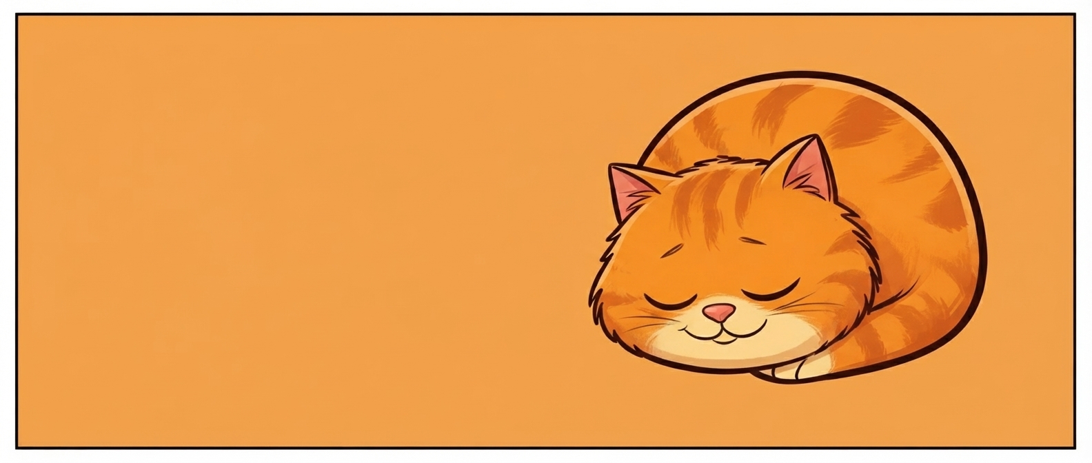 O gato Pau a dormir enrolado